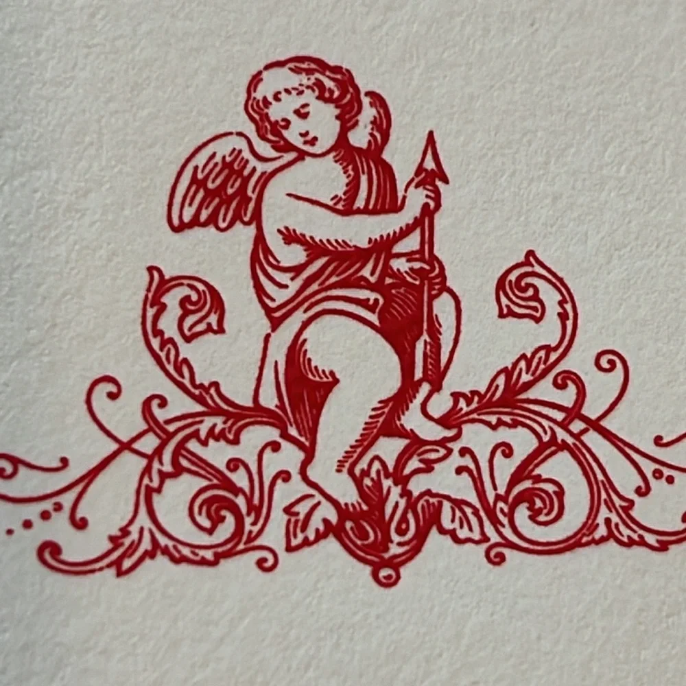 10 Exquisite Engraved Crane's Foldover Valentine's Day Cards - New w/o Box